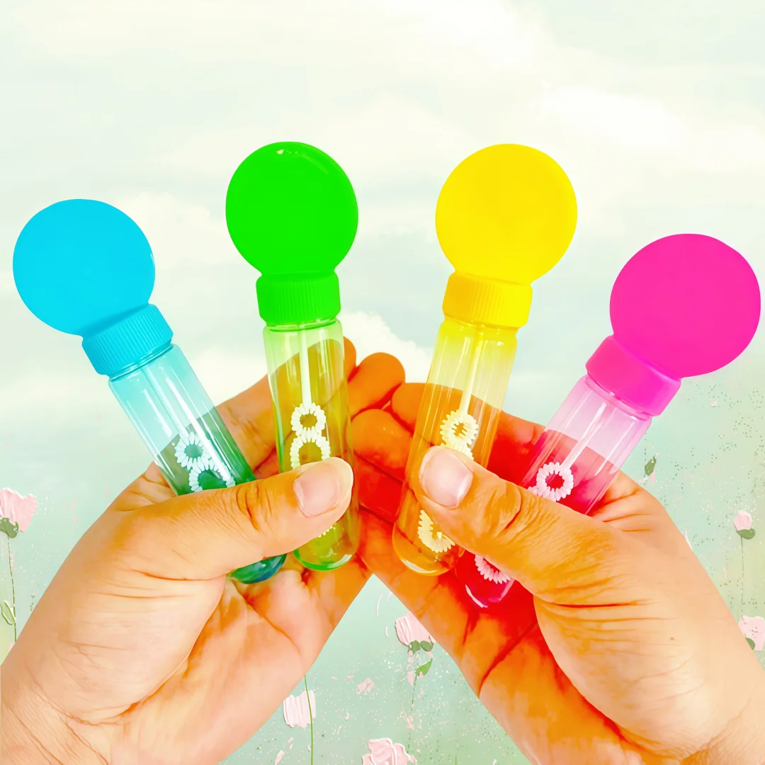 4/8/12Pcs 4.3x14cm Soap-free Liquid Bubble Tube Birthday Celebration Wedding Party Halloween Christmas Carnival Gift Decoration
