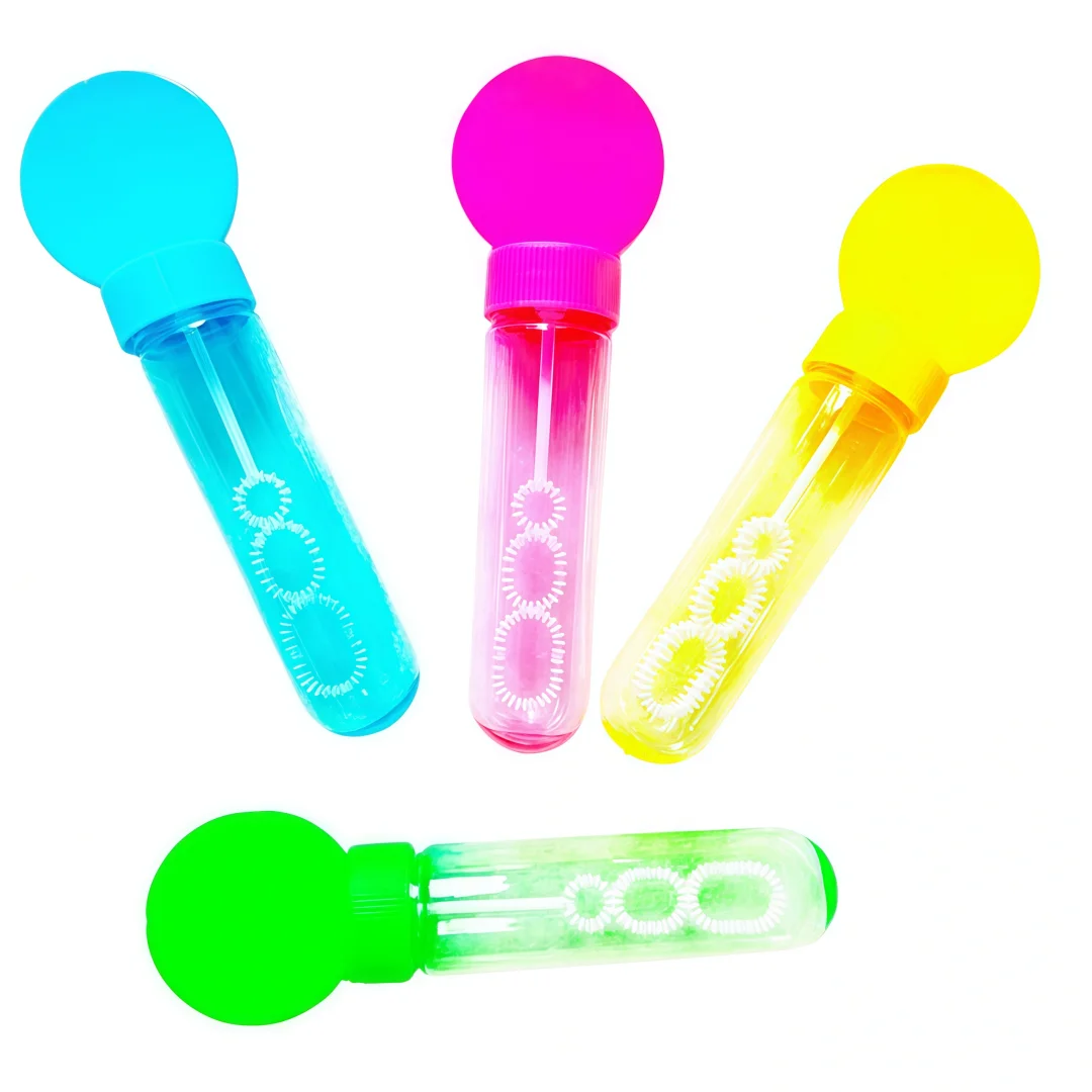 4/8/12Pcs 4.3x14cm Soap-free Liquid Bubble Tube Birthday Celebration Wedding Party Halloween Christmas Carnival Gift Decoration