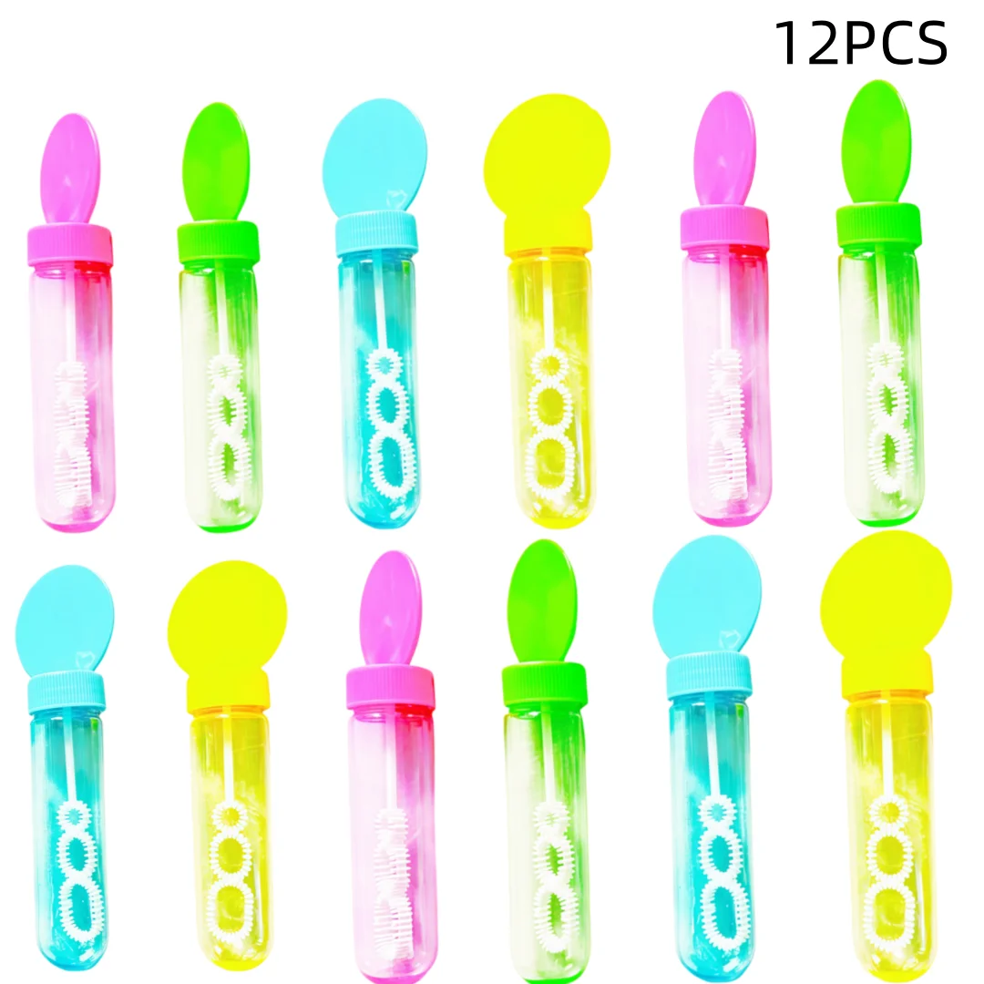 4/8/12Pcs 4.3x14cm Soap-free Liquid Bubble Tube Birthday Celebration Wedding Party Halloween Christmas Carnival Gift Decoration