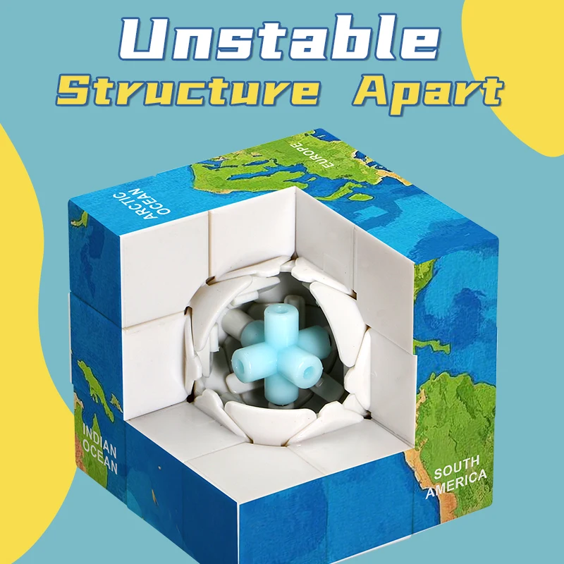 Maps 3x3 Speed Cube, UV Printing Element Cube Magic Cube Educational Puzzles Toys Christmas Thanksgiving Halloween Gifts