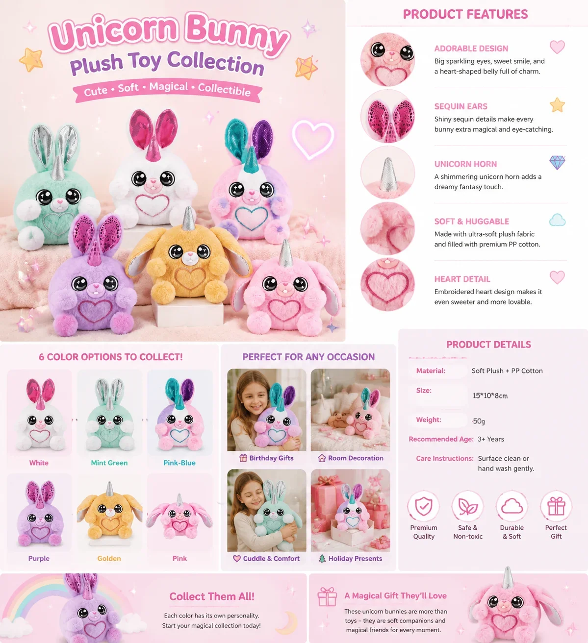 Zuru Rainocorns Bunnycorn Surprise Rabbit Family Pet Blind Box Doll Toy Christmas Gift