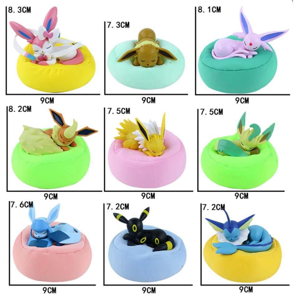 8cm Anime Pokémon Eevee Blind Box Figure Toys Multi Form Series PVC Model Desktop Decoration Ornament Birthday Christmas Gift