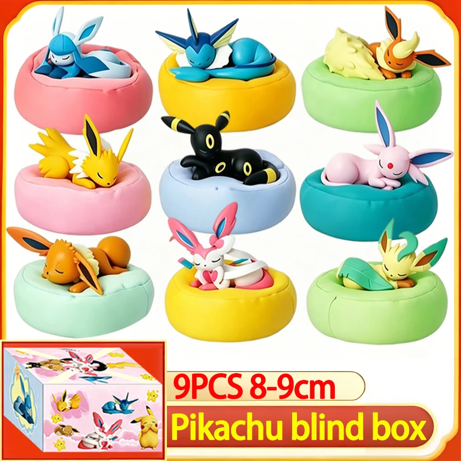 8cm Anime Pokémon Eevee Blind Box Figure Toys Multi Form Series PVC Model Desktop Decoration Ornament Birthday Christmas Gift