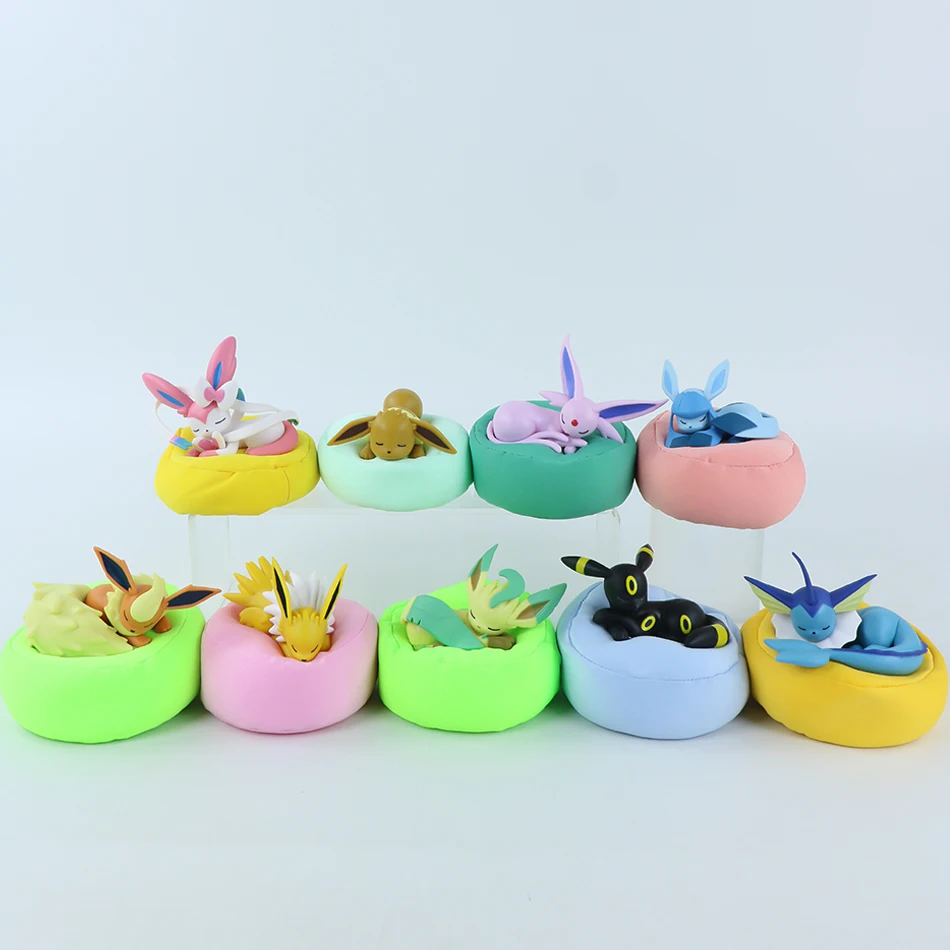 8cm Anime Pokémon Eevee Blind Box Figure Toys Multi Form Series PVC Model Desktop Decoration Ornament Birthday Christmas Gift