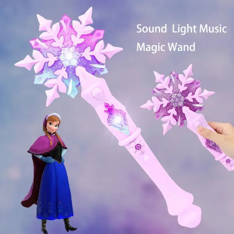 HOT Sale Frozen snowflake Wand with sound glow Cosplay props lit up toy Elsa Girl Princess Christmas Halloween Birthday gifts