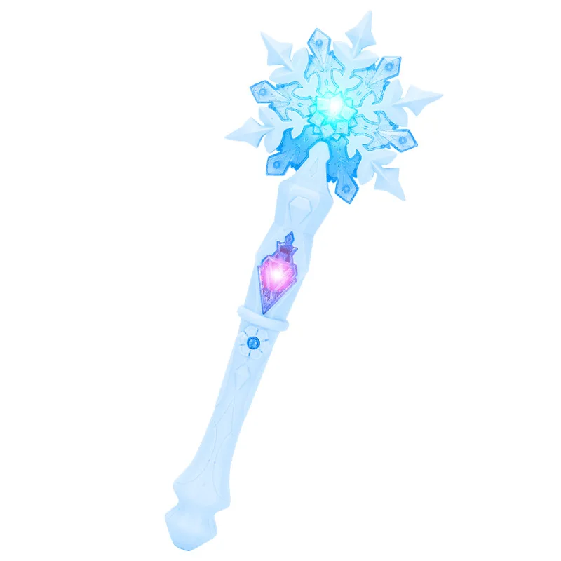 HOT Sale Frozen snowflake Wand with sound glow Cosplay props lit up toy Elsa Girl Princess Christmas Halloween Birthday gifts