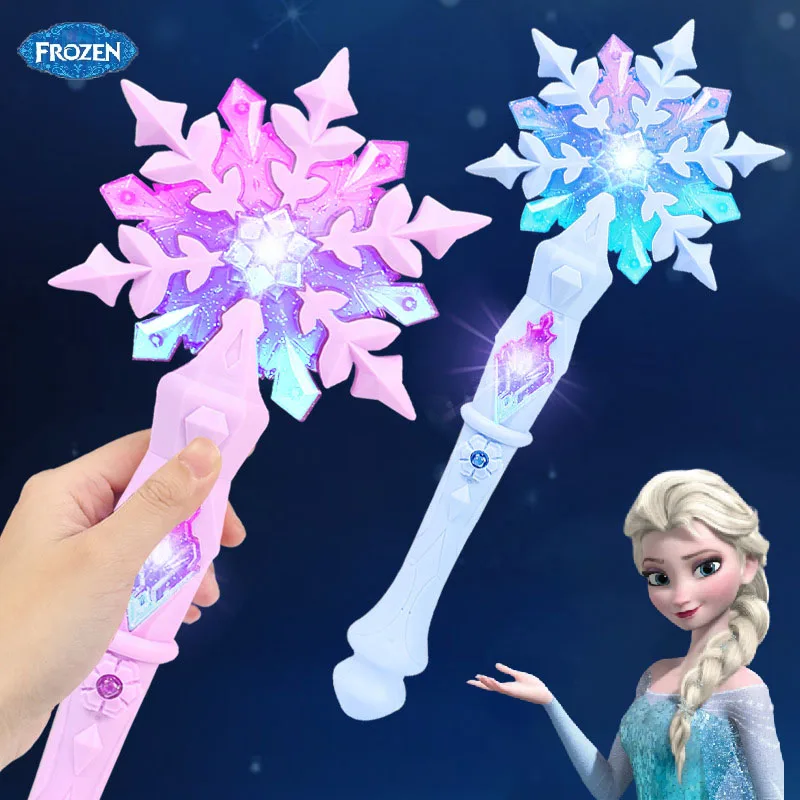 HOT Sale Frozen snowflake Wand with sound glow Cosplay props lit up toy Elsa Girl Princess Christmas Halloween Birthday gifts