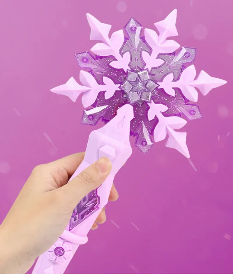 HOT Sale Frozen snowflake Wand with sound glow Cosplay props lit up toy Elsa Girl Princess Christmas Halloween Birthday gifts