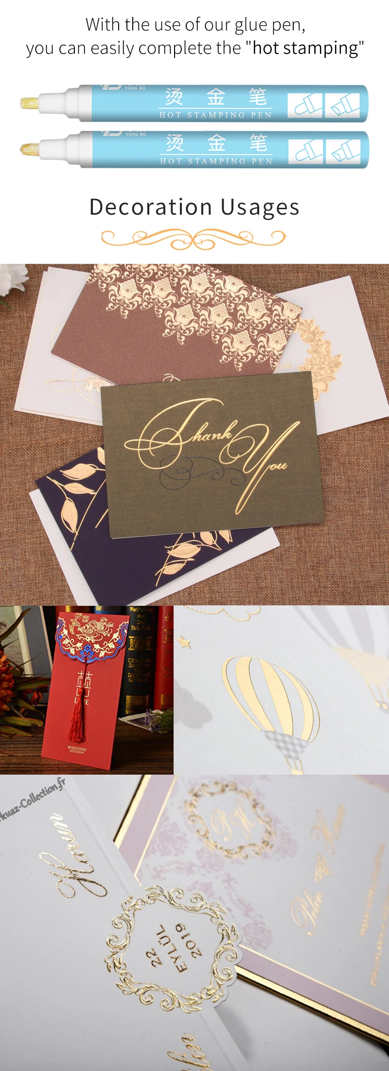 Gold Color Hot Stamping Foil Paper Holographic Transfer Laminator Foil for DIY Arts Crafts Christmas Gift Cards 10Pcs