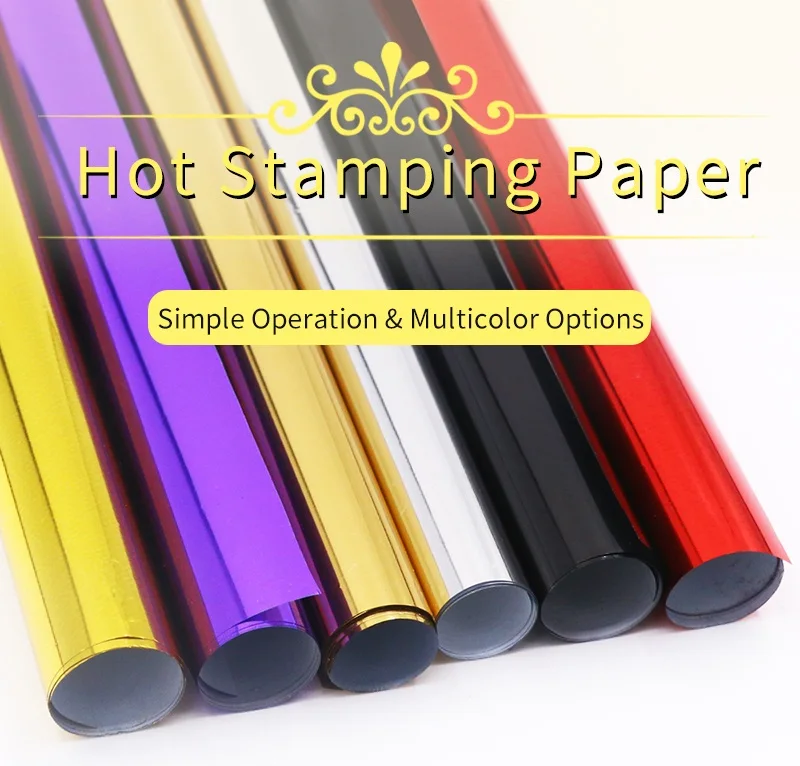 Gold Color Hot Stamping Foil Paper Holographic Transfer Laminator Foil for DIY Arts Crafts Christmas Gift Cards 10Pcs