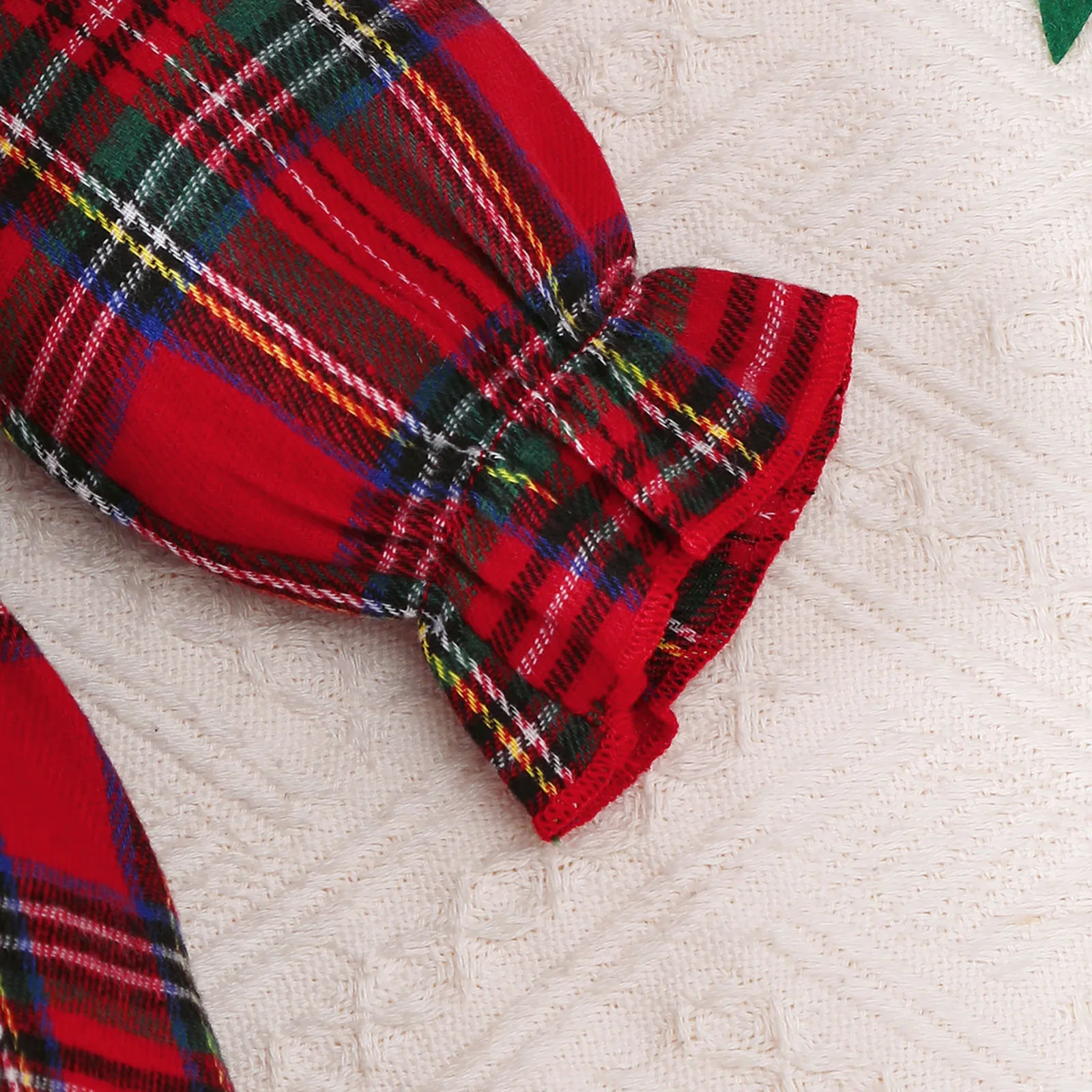 0-18 Months Baby Girl Christmas 2Pcs Red Plaid Long Sleeve Dress Set Lace Ruffle Headband Autumn Infant Princess Dress  Outfit