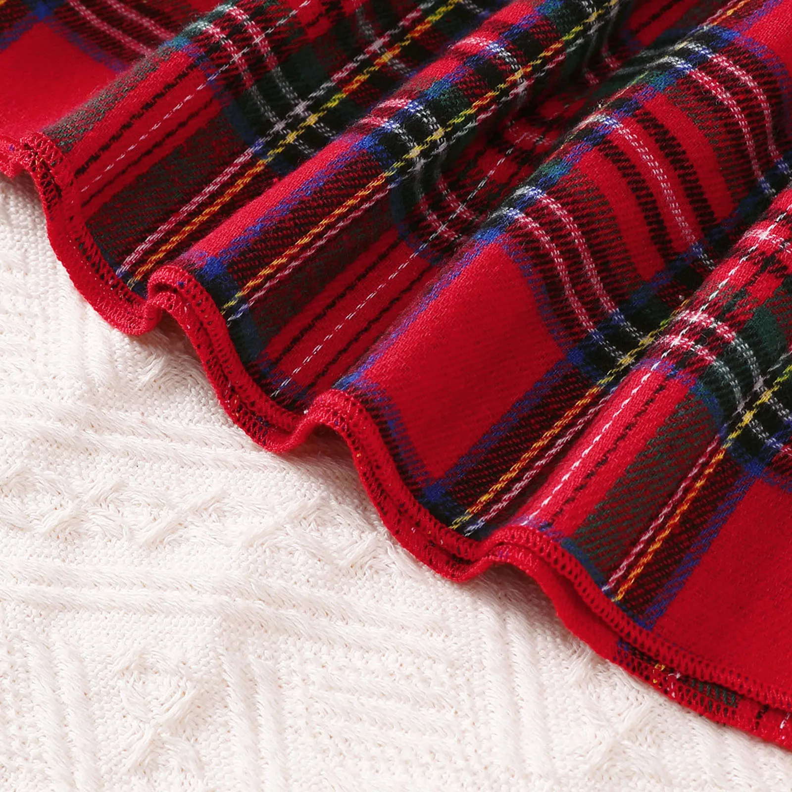 0-18 Months Baby Girl Christmas 2Pcs Red Plaid Long Sleeve Dress Set Lace Ruffle Headband Autumn Infant Princess Dress  Outfit