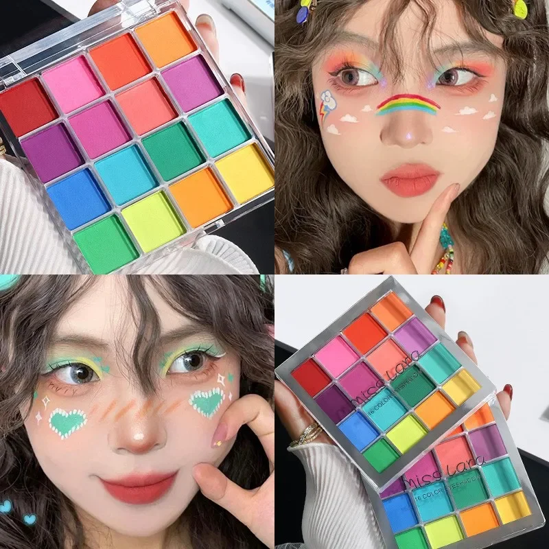 16-Grid Christmas Color Eye Shadow Palette Artist Shimmer Glitter Matte Colorful Long-lasting High Saturation Eyeshadow Cosmetic