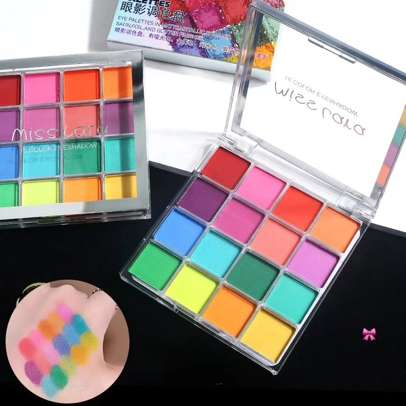 16-Grid Christmas Color Eye Shadow Palette Artist Shimmer Glitter Matte Colorful Long-lasting High Saturation Eyeshadow Cosmetic