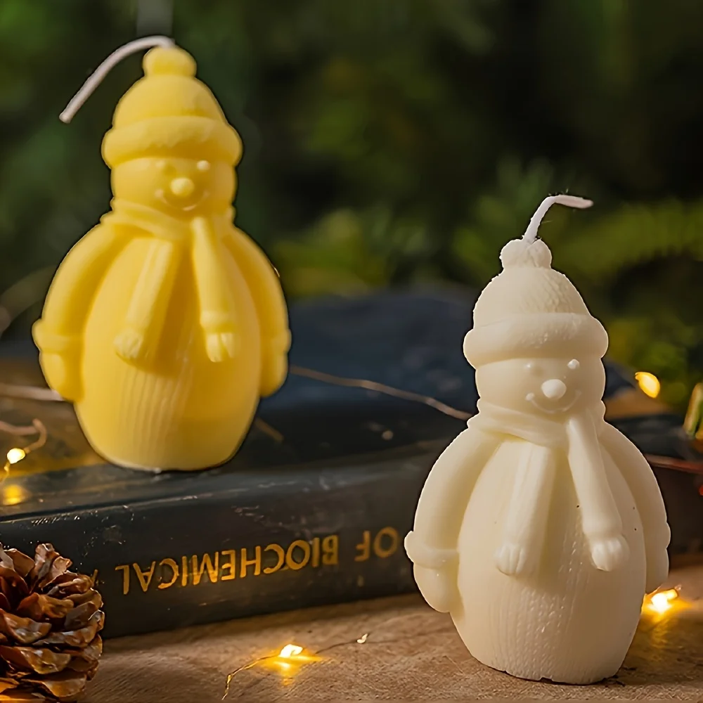 2pcs Holiday Gift Making Silicone Mold Snowman And Christmas Tree Diy Christmas Crafts Candles, Soap, Gypsum Crafts