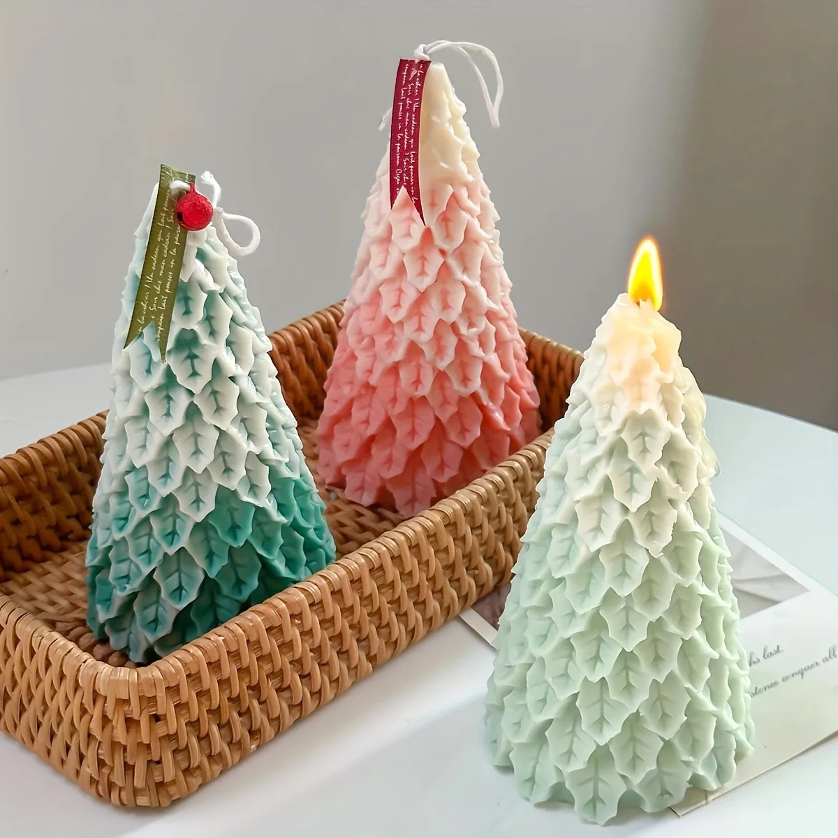 2pcs Holiday Gift Making Silicone Mold Snowman And Christmas Tree Diy Christmas Crafts Candles, Soap, Gypsum Crafts