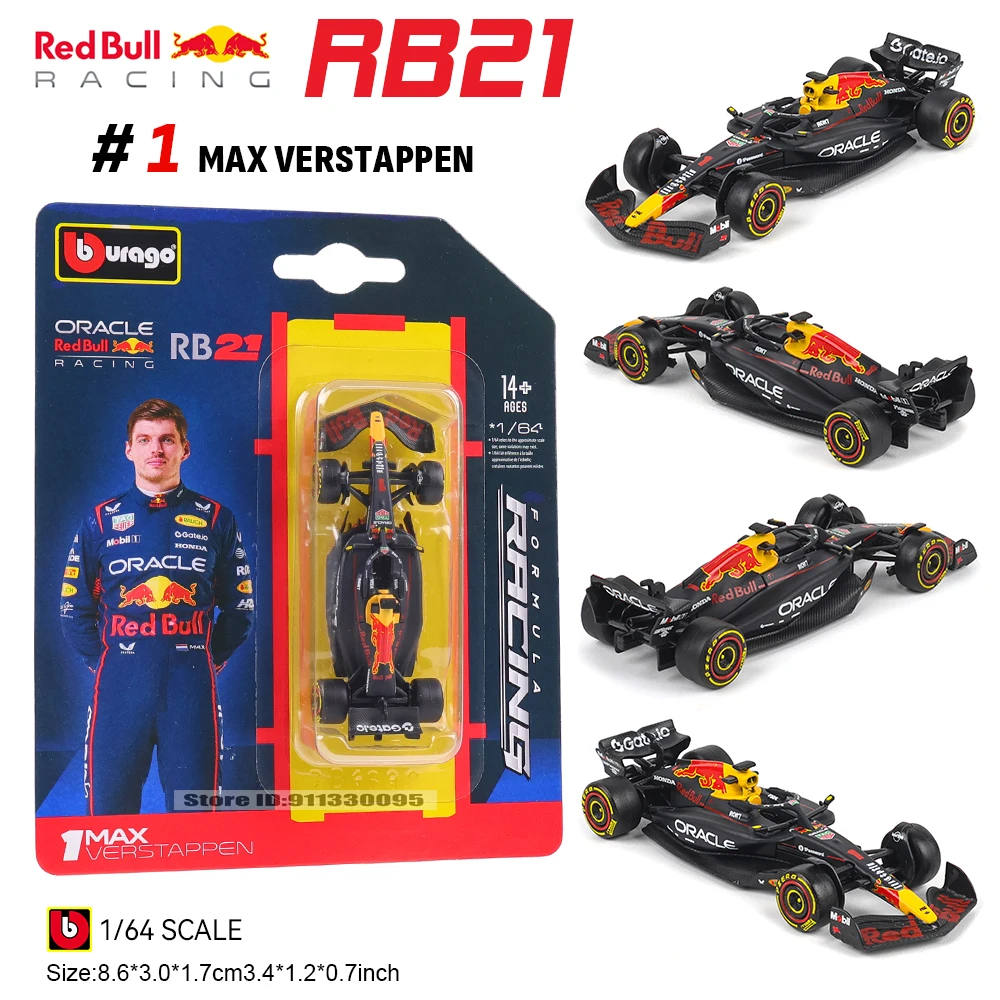 Bburago 1:64 Red Bull F1 2025 RB21 Japan Suzuka Grand Prix #1 Verstappen car model series children's Christmas boy gift toys