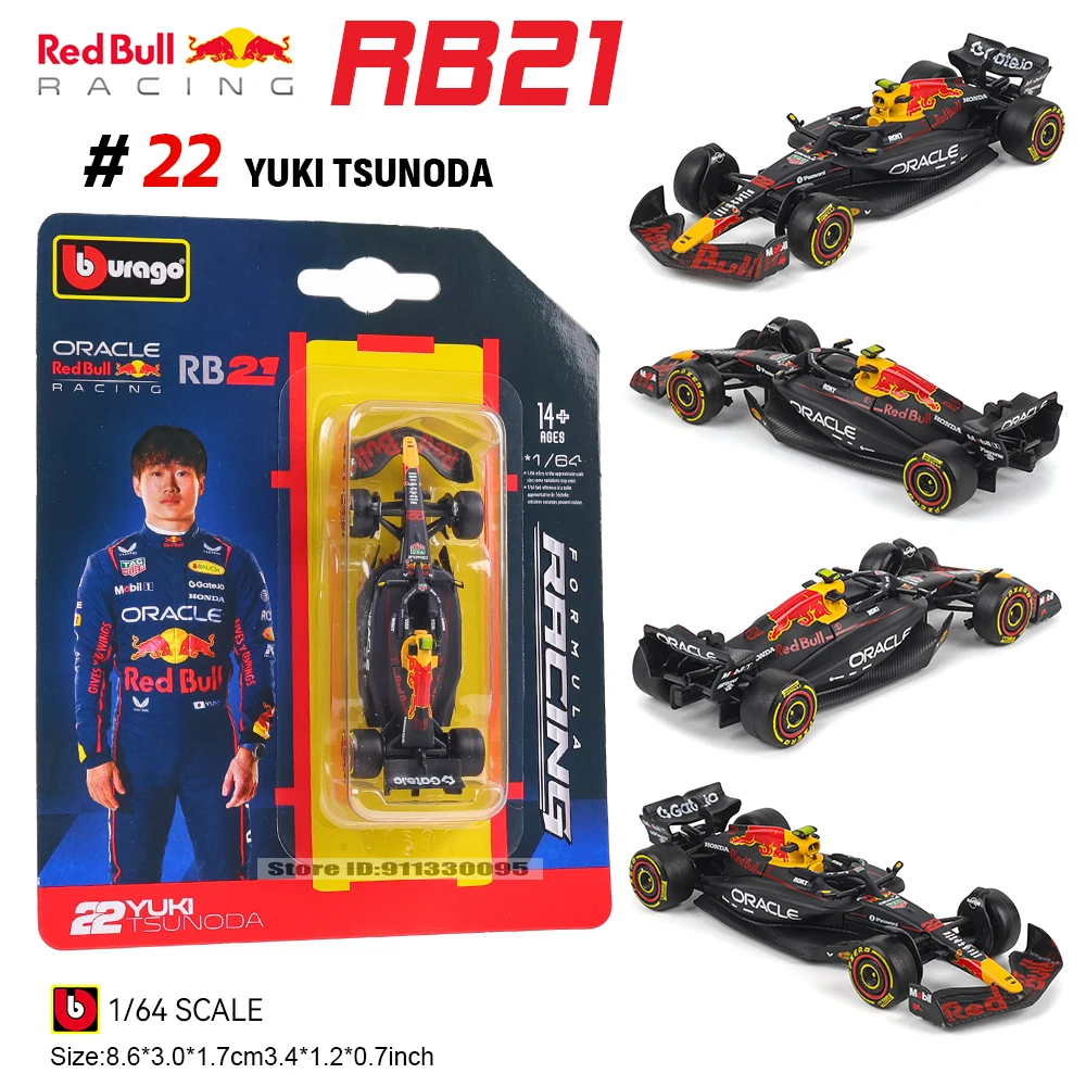 Bburago 1:64 Red Bull F1 2025 RB21 Japan Suzuka Grand Prix #1 Verstappen car model series children's Christmas boy gift toys