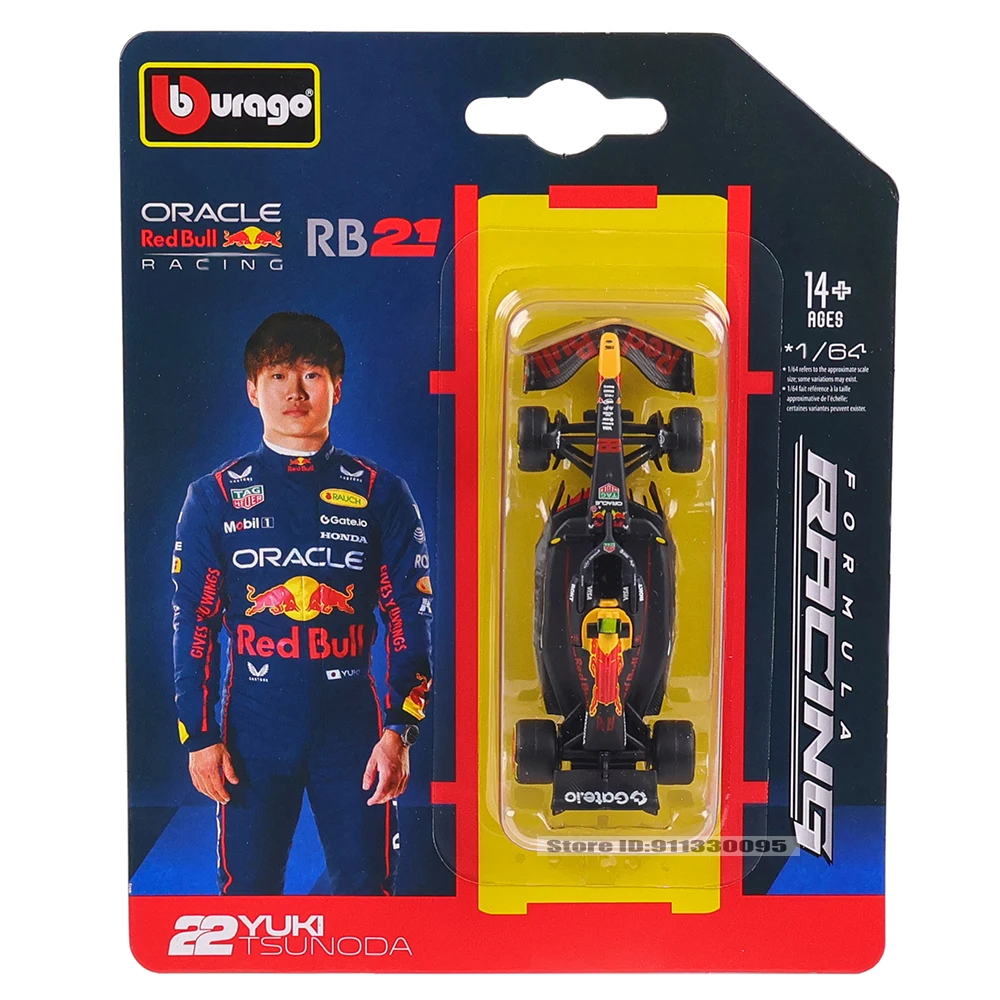 Bburago 1:64 Red Bull F1 2025 RB21 Japan Suzuka Grand Prix #1 Verstappen car model series children's Christmas boy gift toys