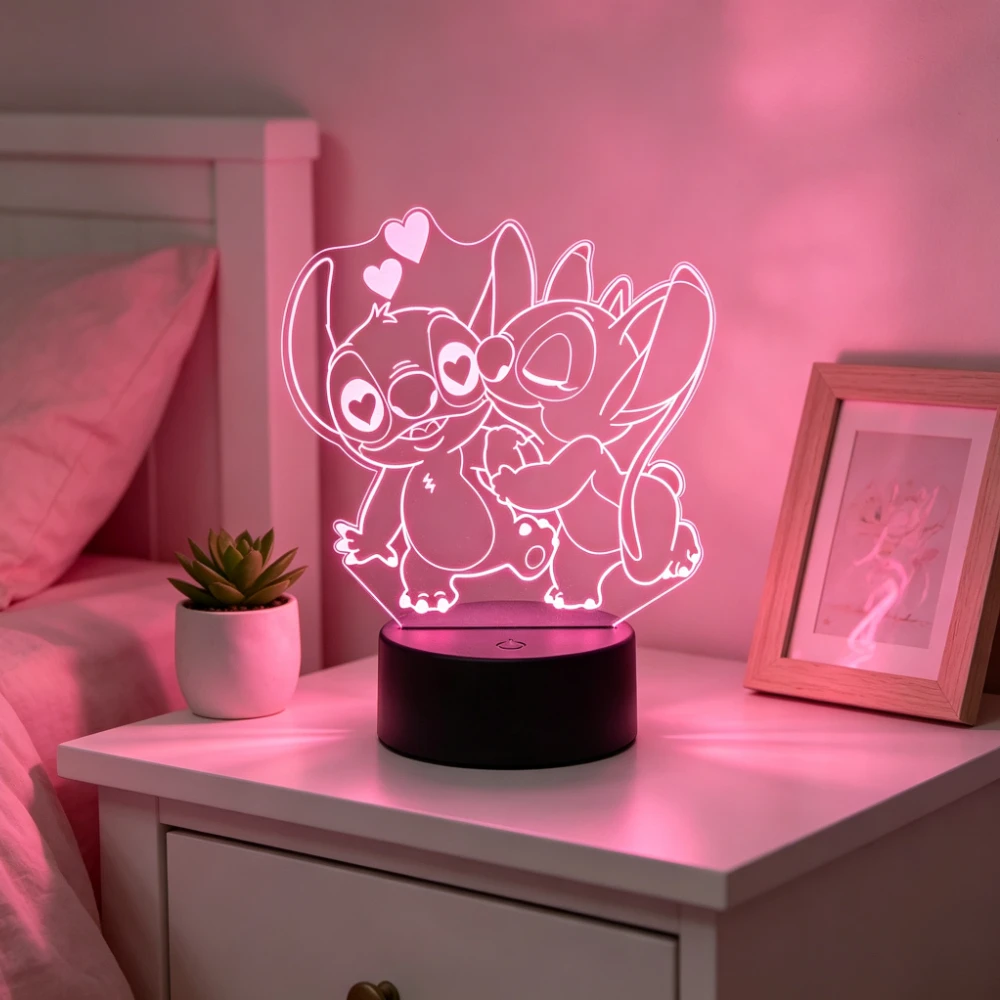 3D Illusion Stitch 7/16 Color LED Night Light Smart Touch Room Decor Bedside Night Light Birthday Valentine's Day Christmas Gift