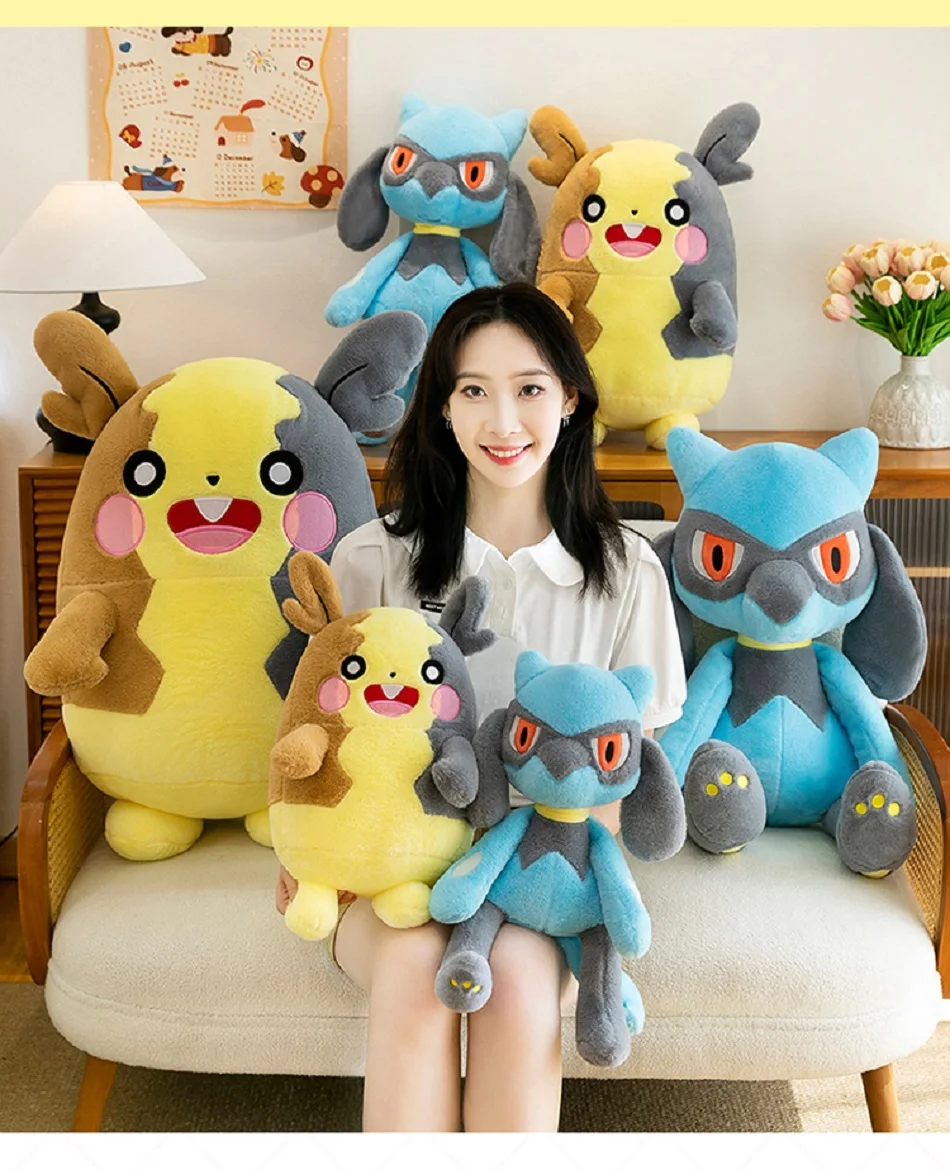 Japanese Anime Pokemon Morpeko Lucario Riolu Plushies Cute Soft Gifts Stuffed Toys Morpeko Birthday Christmas Gift for Children
