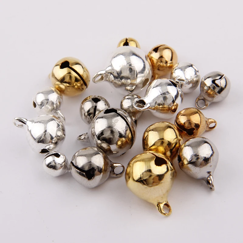 3 Colors 6/8/10/12mm Copper Ordinary Plated Jingle Bells Pendants Christmas Handmade Party DIY Crafts Accessories