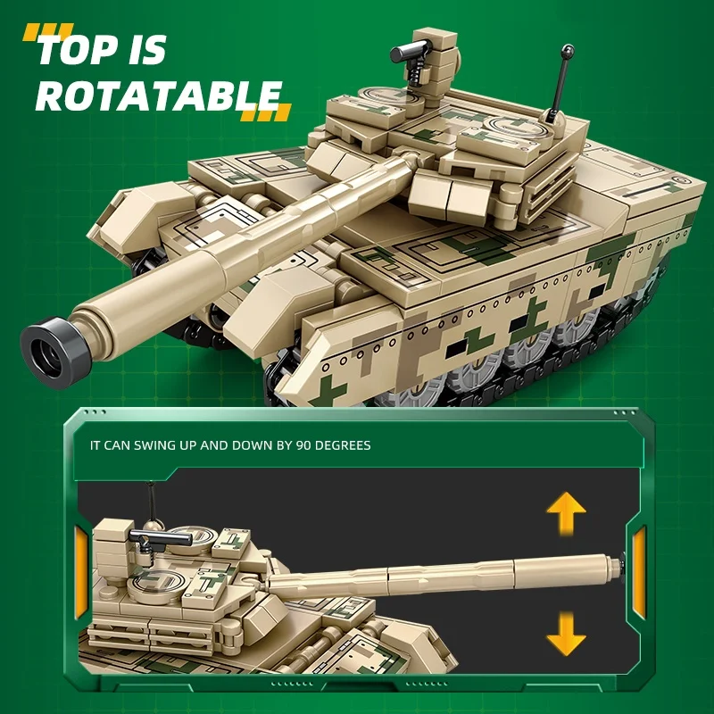 Tank Building Blocks Armored Vehicle Military Series Construction Bricks Tank Model Boys Christmas Gift Kids Toy