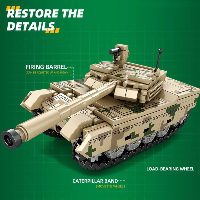 Tank Building Blocks Armored Vehicle Military Series Construction Bricks Tank Model Boys Christmas Gift Kids Toy