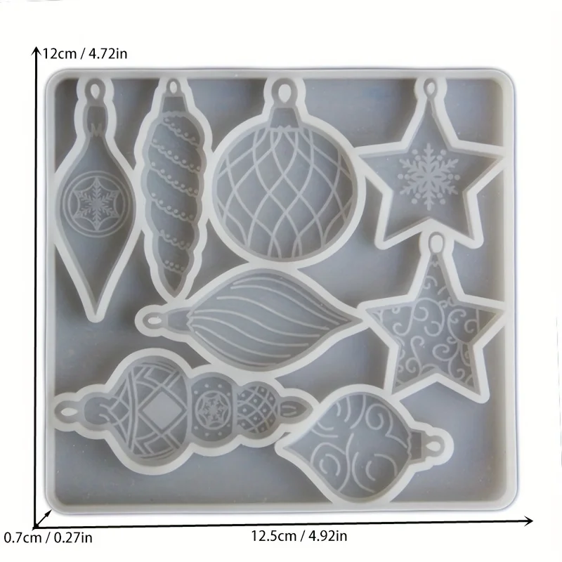 1 DIY Christmas Star and Snowflake Silicone Mold for Painted Hanging Ornaments - Conch and Starfish Plaster Diffuser Stone