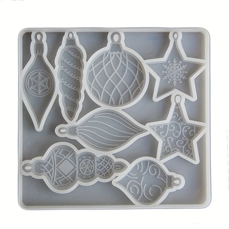1 DIY Christmas Star and Snowflake Silicone Mold for Painted Hanging Ornaments - Conch and Starfish Plaster Diffuser Stone