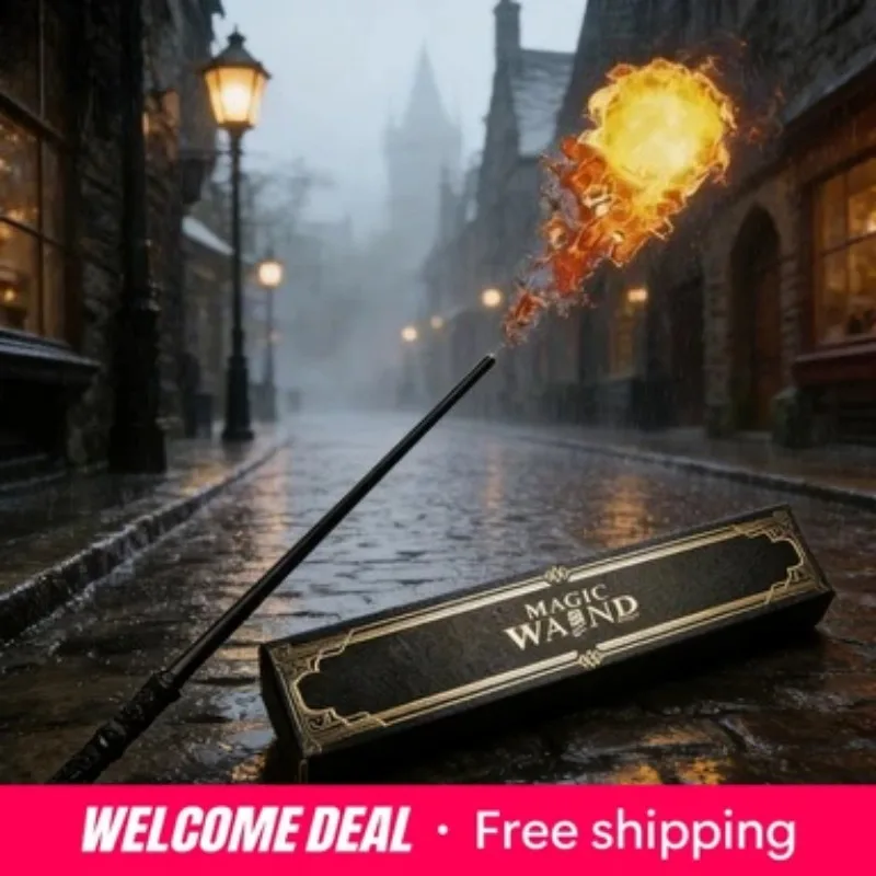 Wizard Magic Wand with Fire Breathing Effect Glowing Prop for Halloween Christmas Cosplay Party Favors