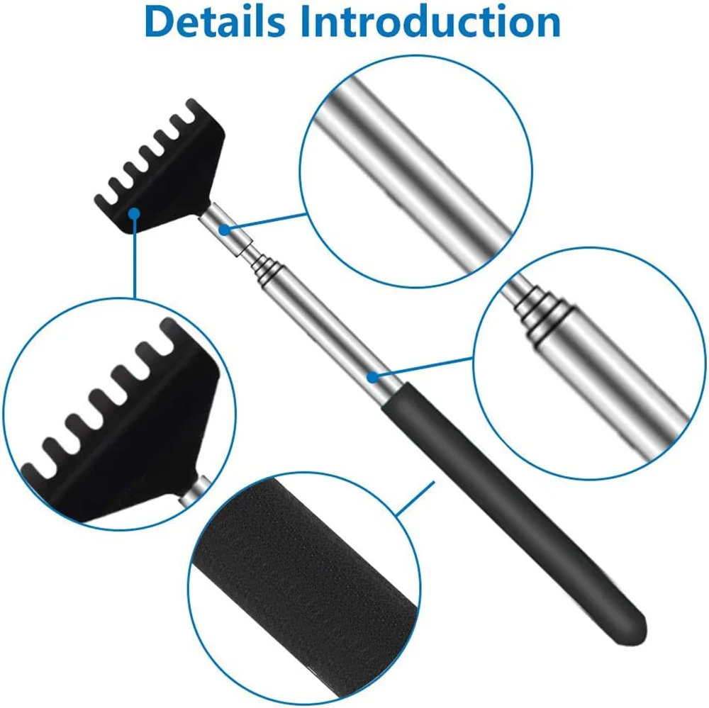 Extendable Portable Telescoping Metal Back Scratchers Hand Massager with Handles for Thanksgiving Birthday Christmas Gifts