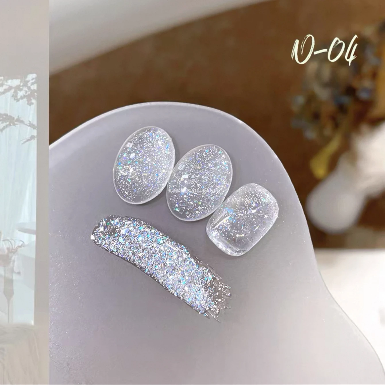 MIANEL 10ML White Cat Eye Gel Nail Polish with Flash Glass Beads Water-based Collection Nail Art New Christmas Nails 2025