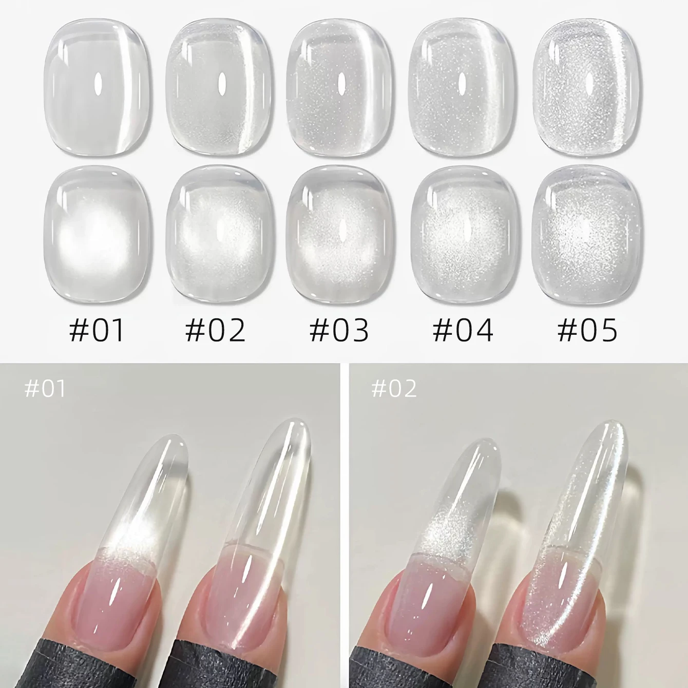 MIANEL 10ML White Cat Eye Gel Nail Polish with Flash Glass Beads Water-based Collection Nail Art New Christmas Nails 2025