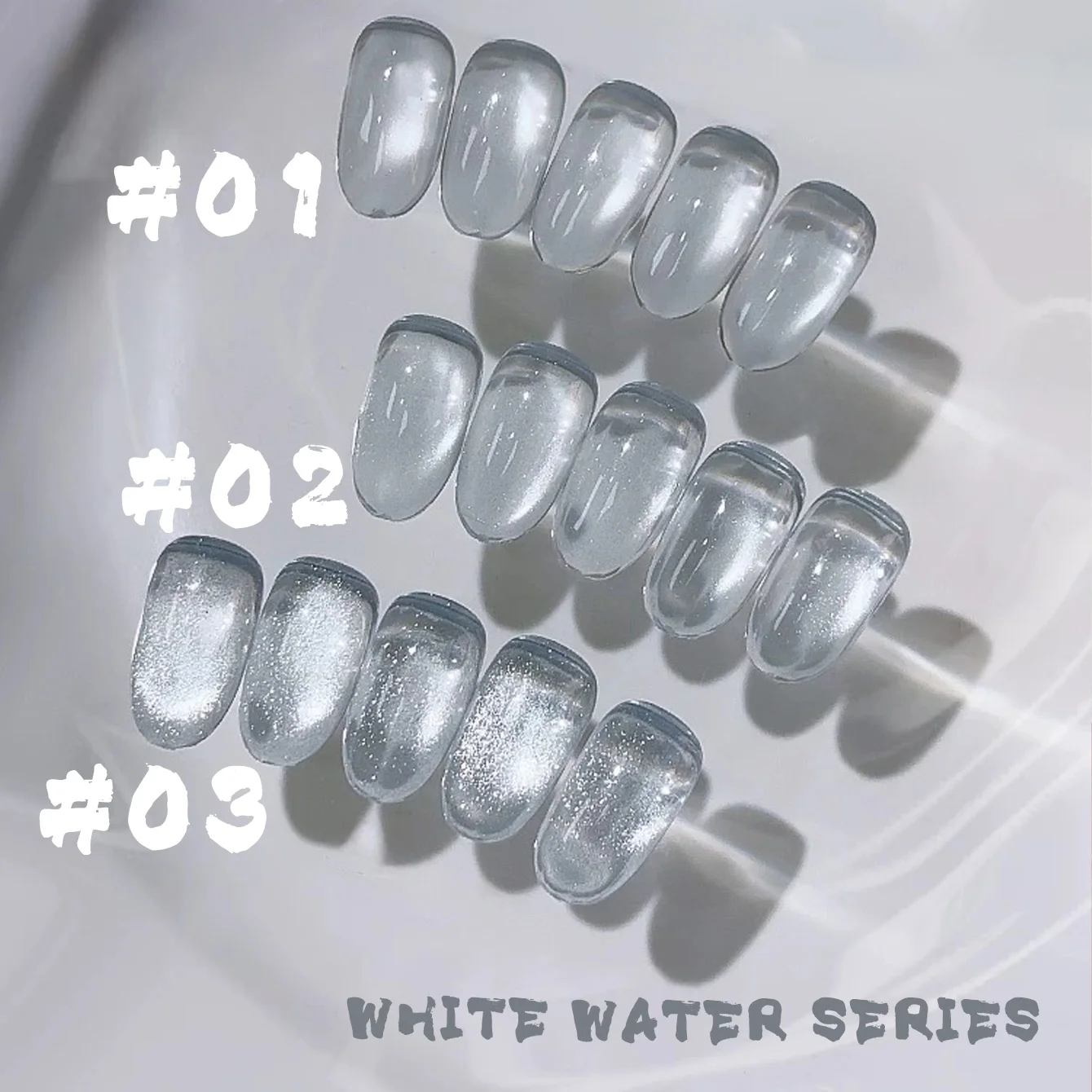 MIANEL 10ML White Cat Eye Gel Nail Polish with Flash Glass Beads Water-based Collection Nail Art New Christmas Nails 2025