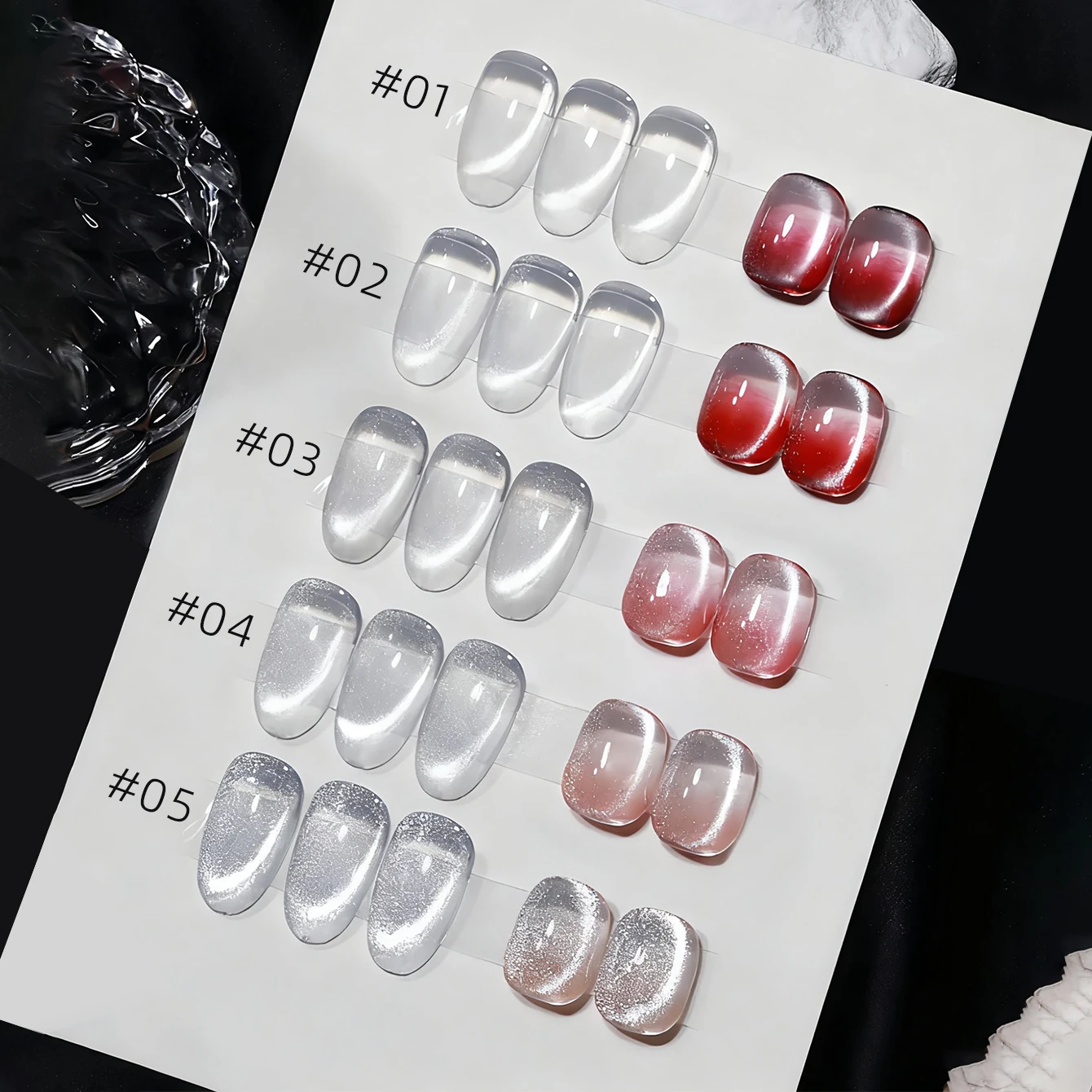 MIANEL 10ML White Cat Eye Gel Nail Polish with Flash Glass Beads Water-based Collection Nail Art New Christmas Nails 2025