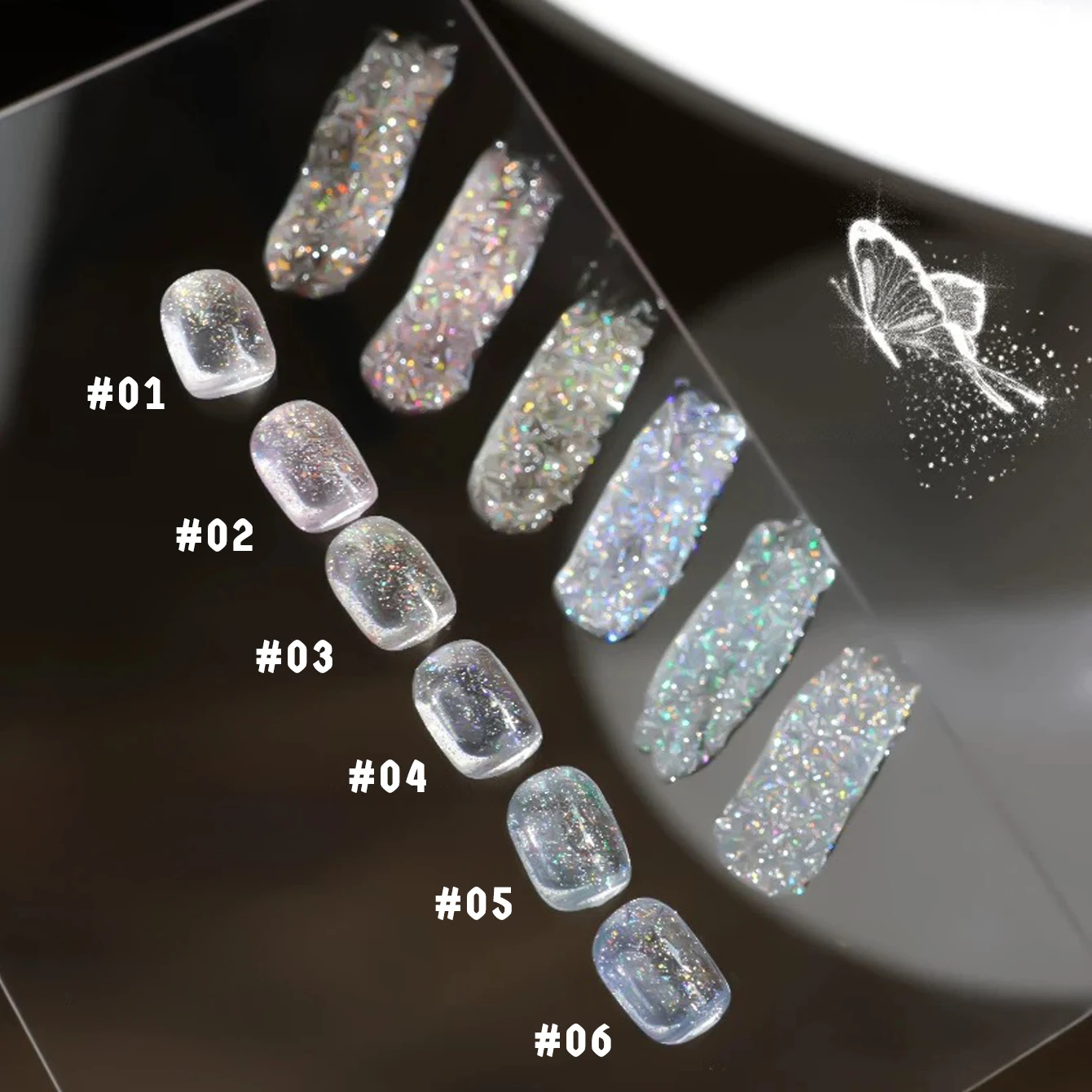 MIANEL 10ML White Cat Eye Gel Nail Polish with Flash Glass Beads Water-based Collection Nail Art New Christmas Nails 2025