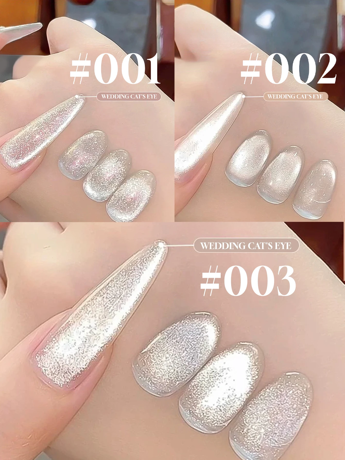 MIANEL 10ML White Cat Eye Gel Nail Polish with Flash Glass Beads Water-based Collection Nail Art New Christmas Nails 2025