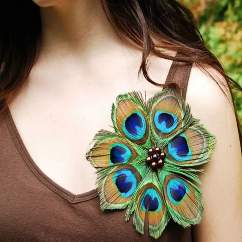 Natural Peacock Feathers DIY Craft Vase Home Decor Wedding Party Decoration Halloween Christmas Costume Performance DIY Art