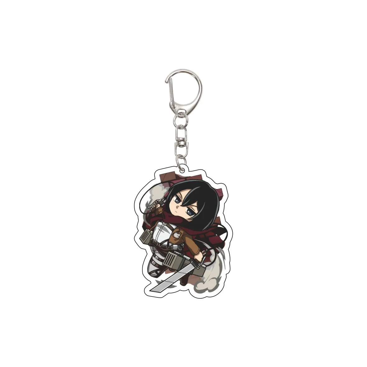 55MM Anime Attack on Titan Keychain Eren Jaeger Eren Jaeger Mikasa Ackerman Armin Arlert Hange Zoë Keychain Christmas Gifts