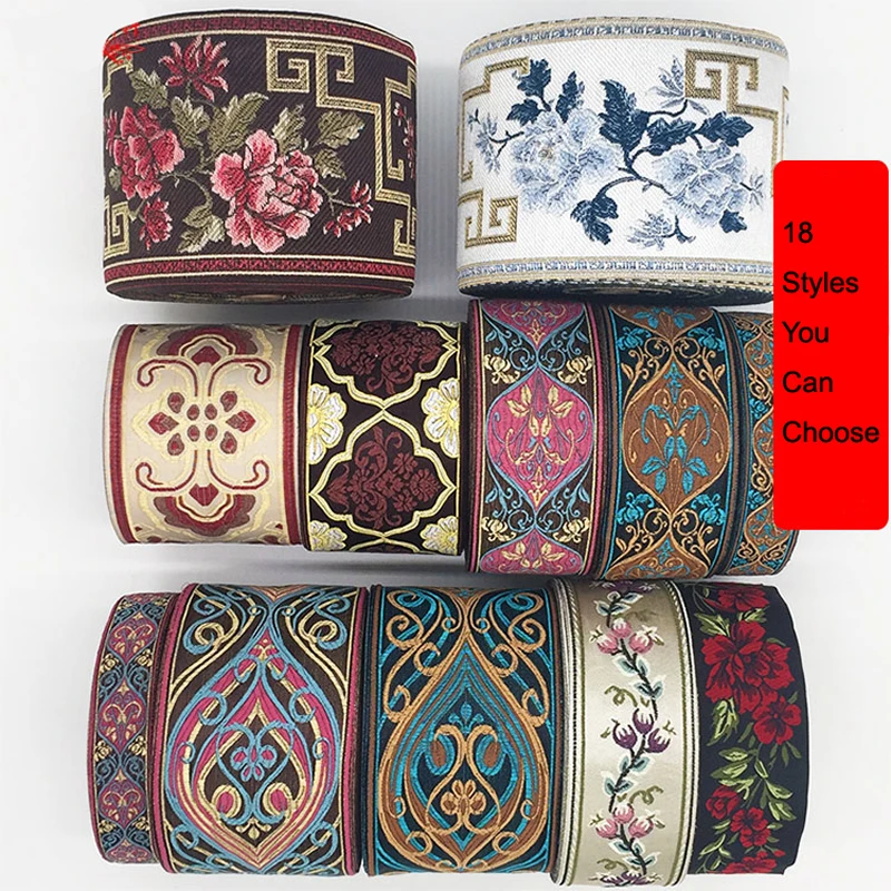 1M Colorful Flower Scottish Ribbon Wholesale Lovely Gift Packing Christmas Ribbons Lace Fabric HB164