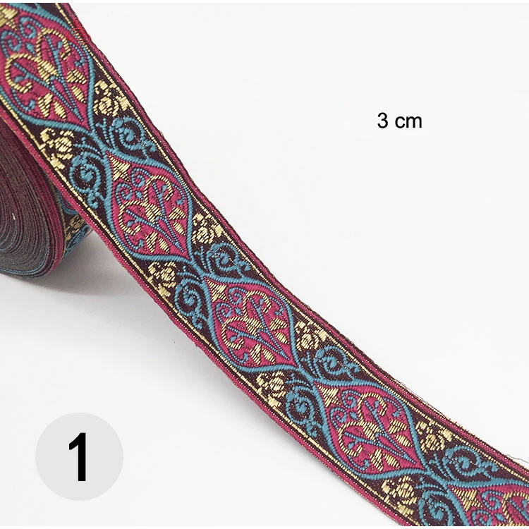 1M Colorful Flower Scottish Ribbon Wholesale Lovely Gift Packing Christmas Ribbons Lace Fabric HB164
