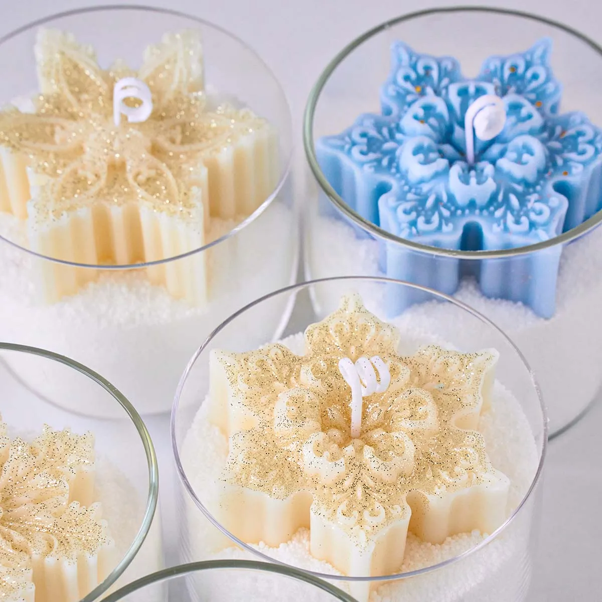 Christmas Snowflake Silicone Candle Mold DIY Handmade Soap Aromatherapy Gypsum Resin Craft Molds Home Xmas Party Decor Supplies