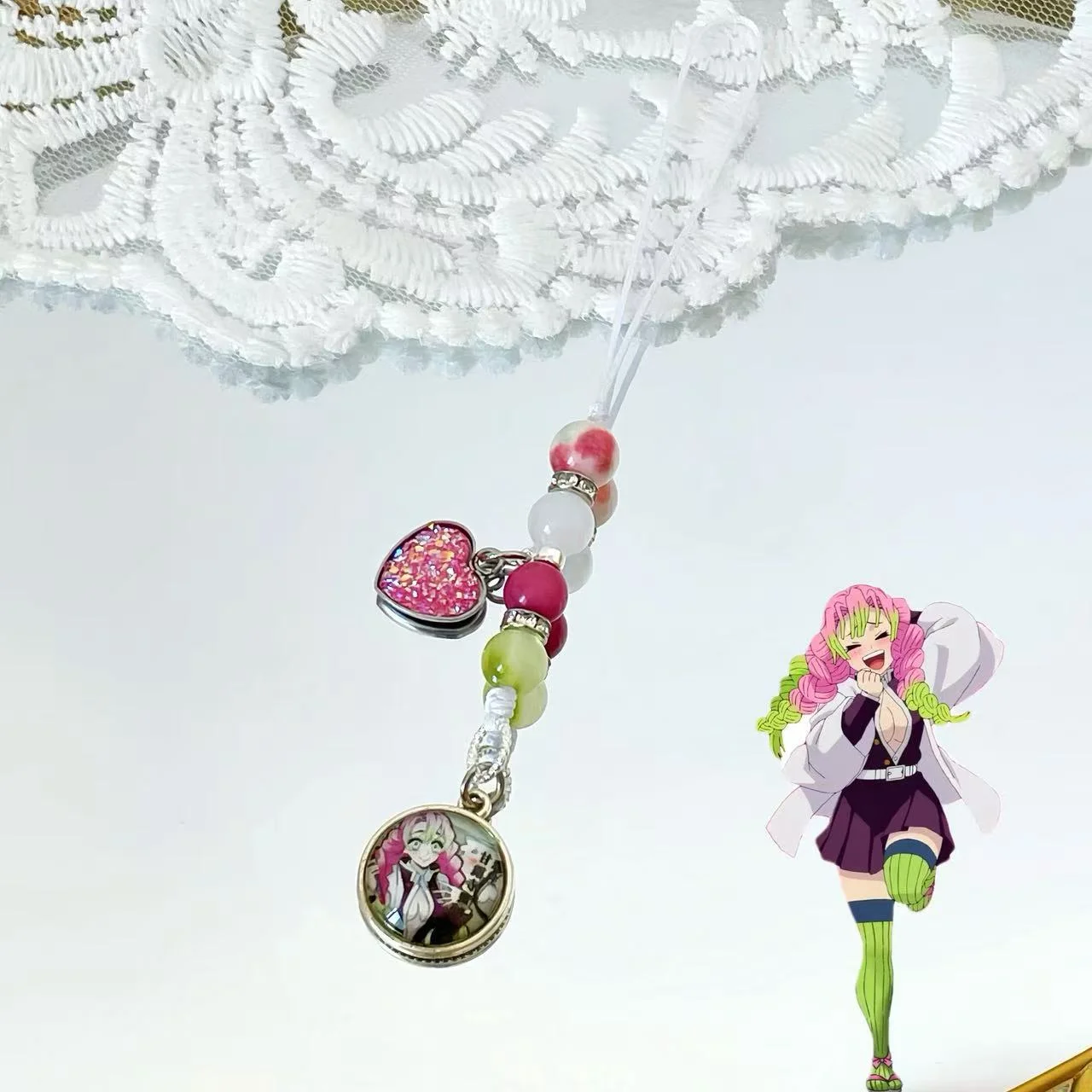 Anime Demon Slayer Periphery Hand Rope Tanjiro Kamado Giyu Tomioka Kyojuro Rengoku 15 styles Keychain Decorations Christmas Gift