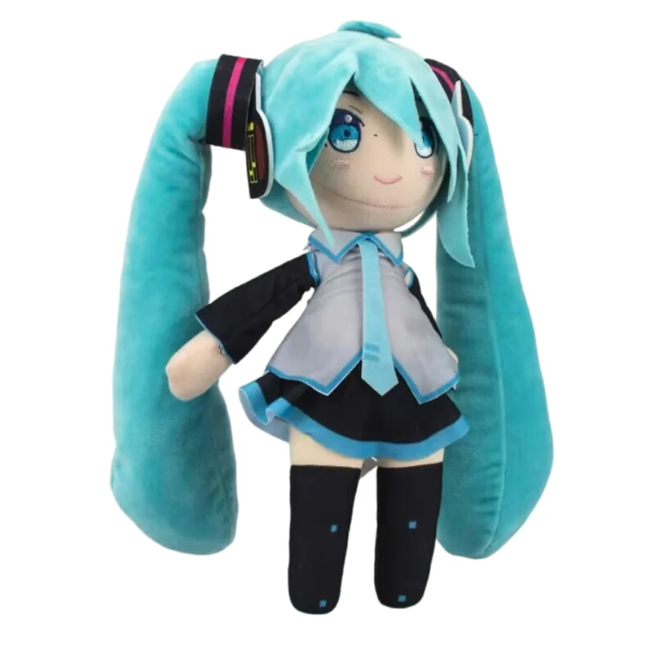 2026 Hot Adorable Hatsune Miku Plush Fluffy Anime Stuffed Doll with Miiku Plush Doll Soft Doll Cute Christmas Gift for Children