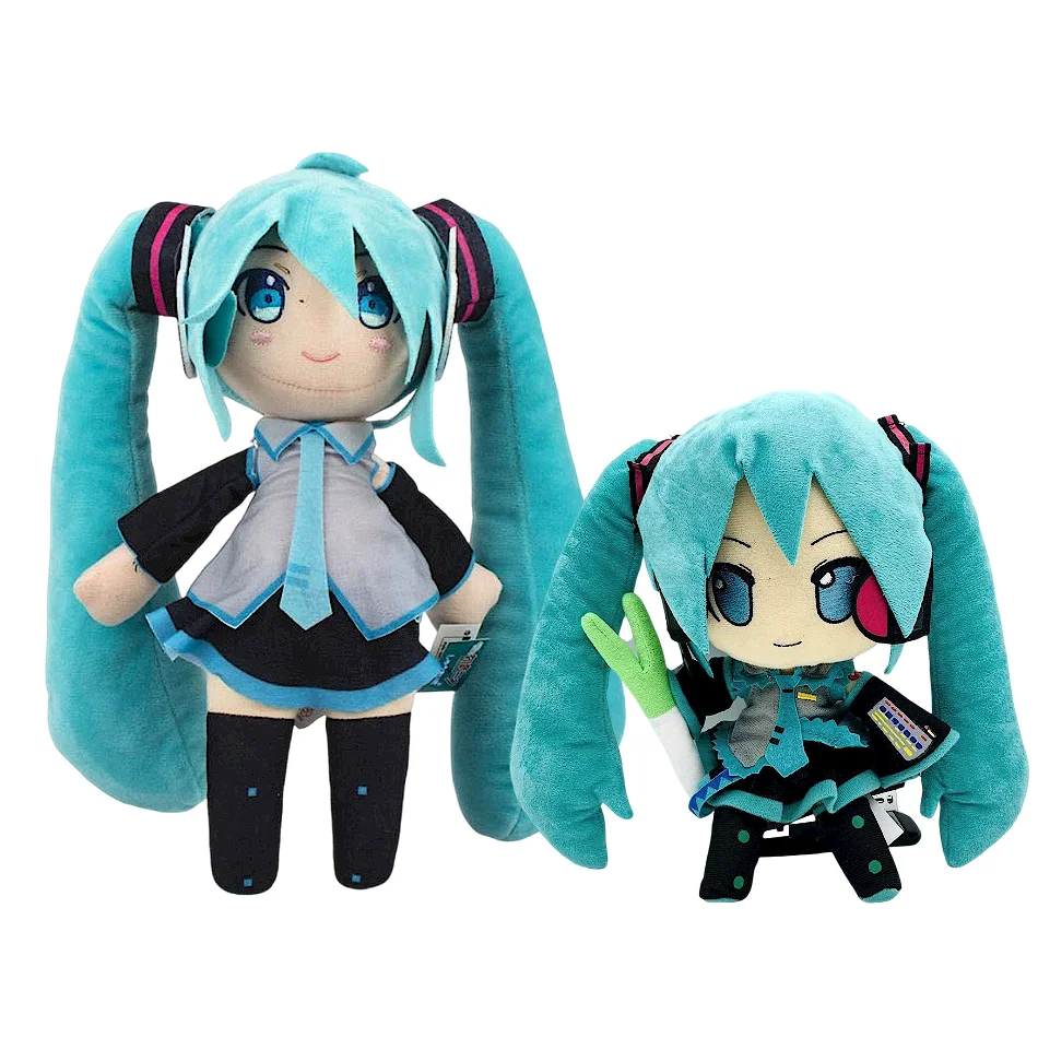2026 Hot Adorable Hatsune Miku Plush Fluffy Anime Stuffed Doll with Miiku Plush Doll Soft Doll Cute Christmas Gift for Children