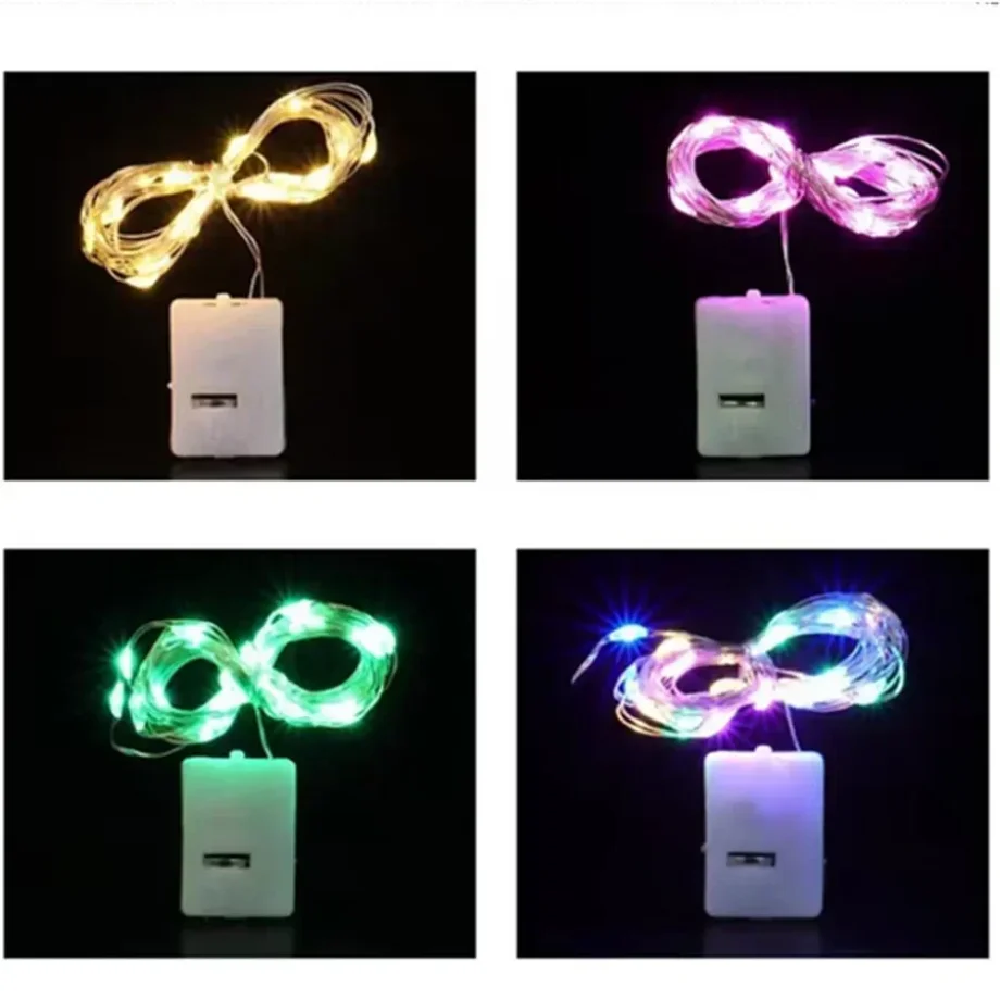 20PCS Wholesale 3/2/1m LED String Lights Copper Silver Wire Garland Light Fairy Lights Christmas Wedding Party Room Decoration