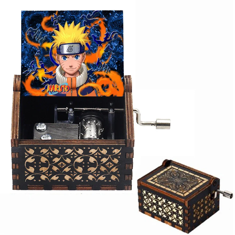 HOT Wooden Hand Crank Black Music Box Christmas Halloween Children's Holiday Gifts Valentine's Day Gifts