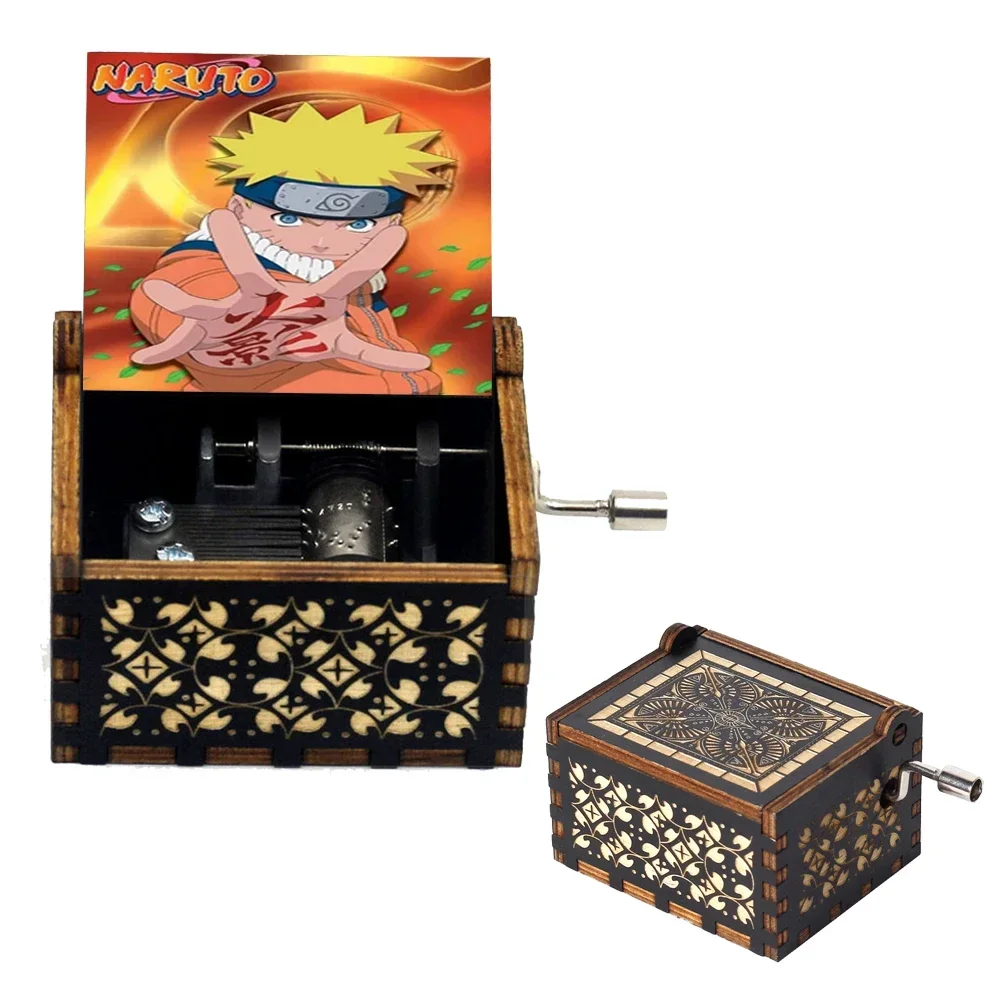 HOT Wooden Hand Crank Black Music Box Christmas Halloween Children's Holiday Gifts Valentine's Day Gifts