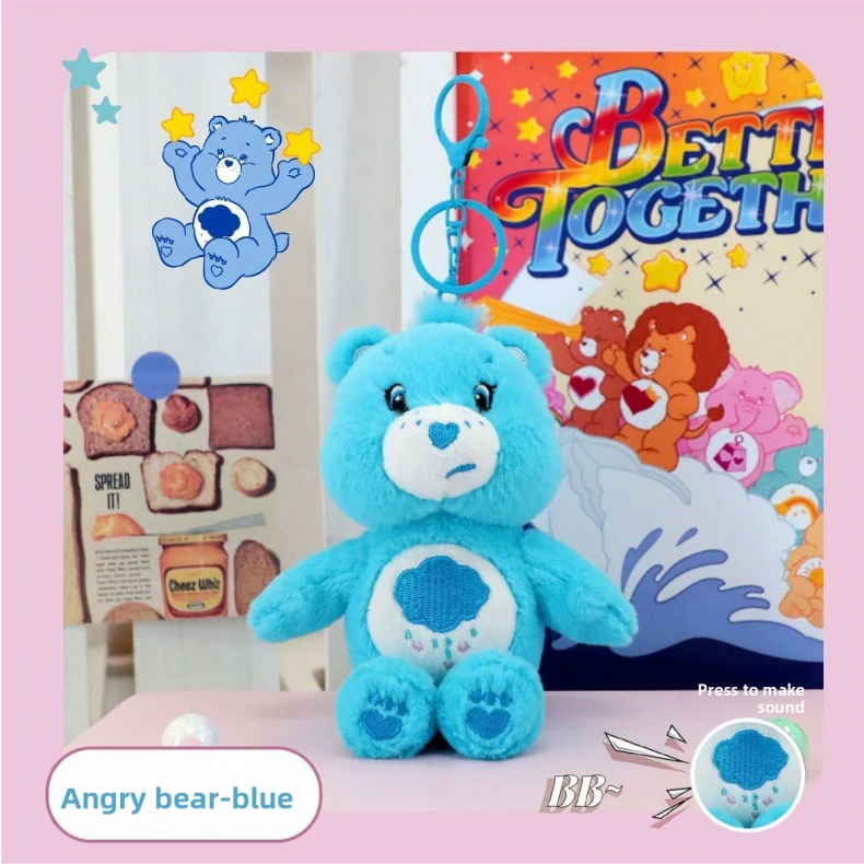 Care Bears Plush Toys Kawaii Rainbown Anime Hobby Stuffed Toys Keychain Bag Decor Squeak Sound Dolls Christmas Birthday Gifts